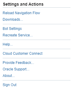 Settings and Actions